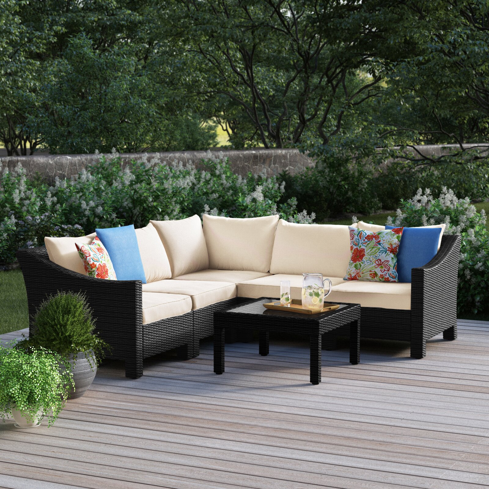 Sol 72 Outdoor? Wicker/Rattan 4 - Person Seating Group with Cushions & Reviews